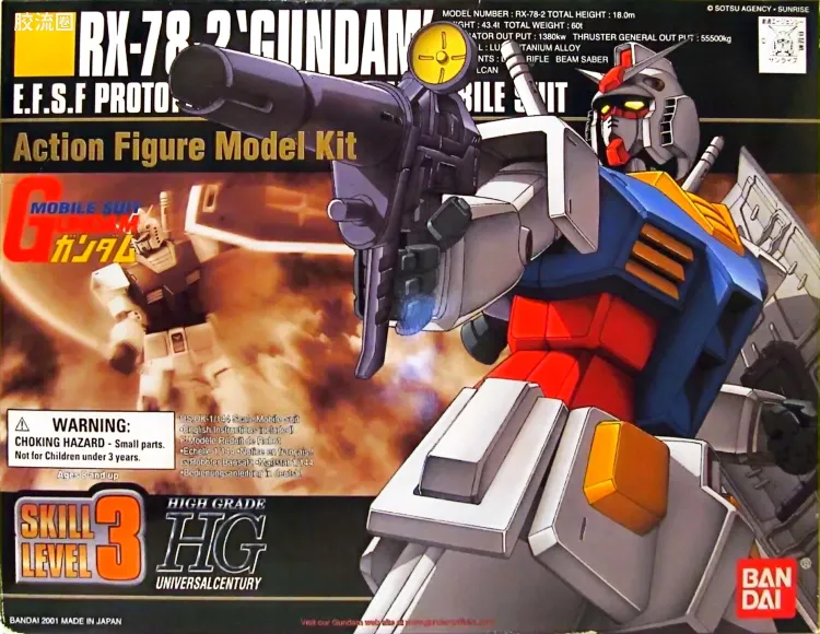 欧美特供高达模型套件系列 SKILL LEVEL3 (HG 1/144) 001 RX-78-2 高达
