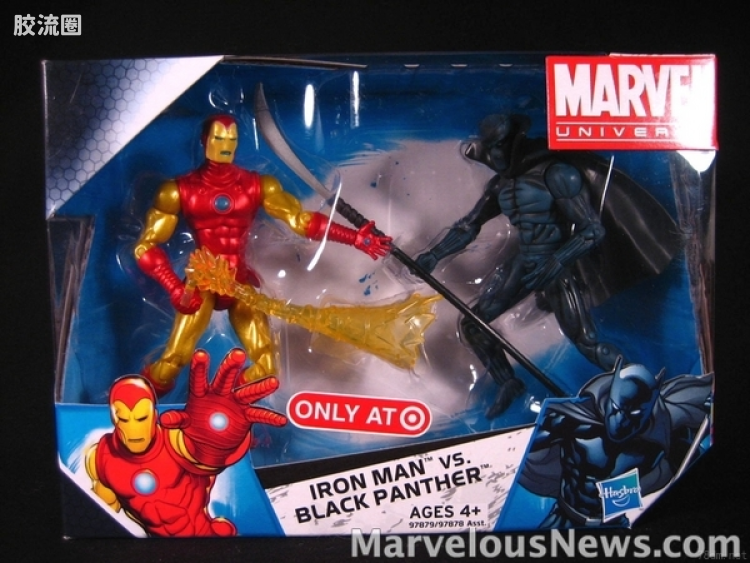 Marvel Universe可动人偶系列 Target 001 钢铁侠VS黑豹