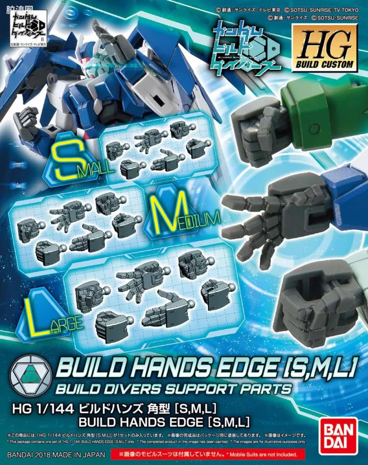 钢普拉Build 综合 HG BUILD CUSTOM 043 BUILDHANDS角SML 造型手