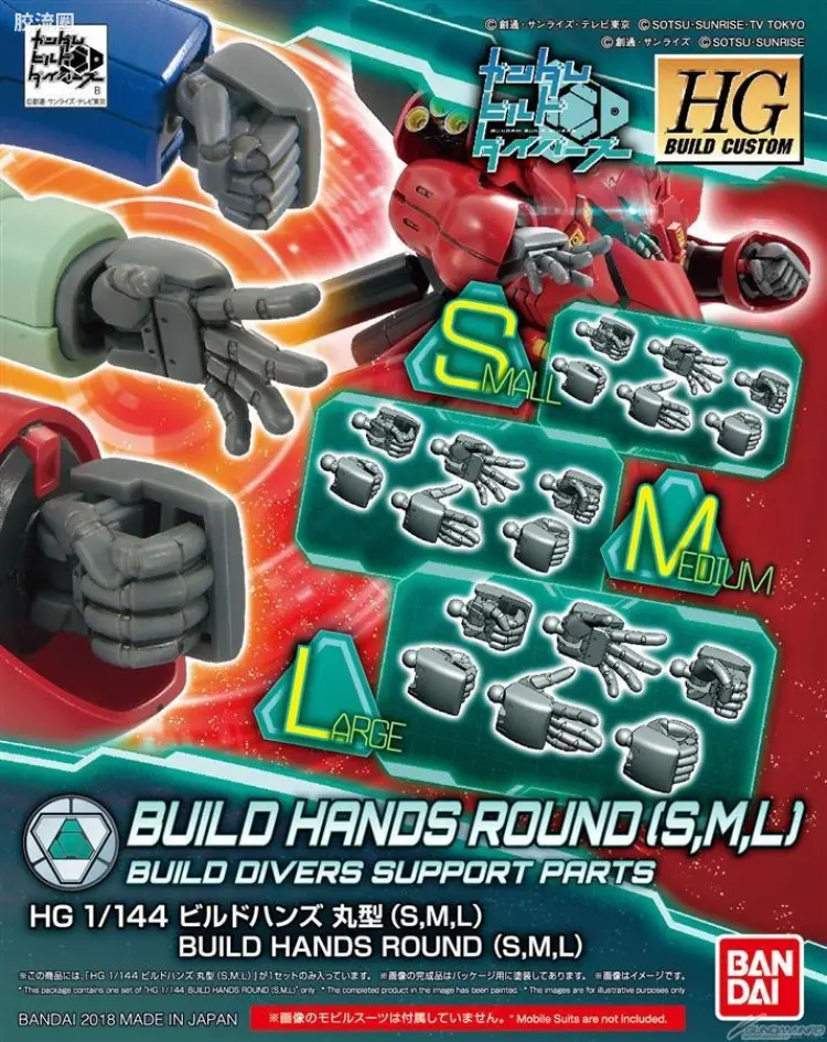 钢普拉Build 综合 HG BUILD CUSTOM 044 BUILDHANDS丸SML 造型手