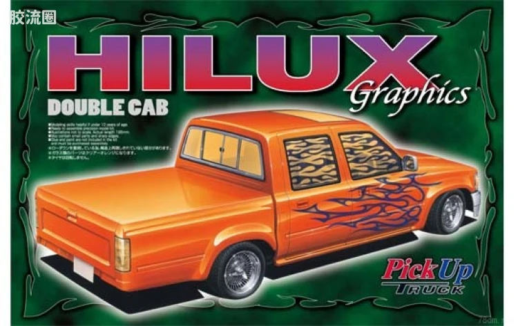 青岛社汽车拼装模型系列 1/24 皮卡 08 Hilux双排座手绘皮卡03177