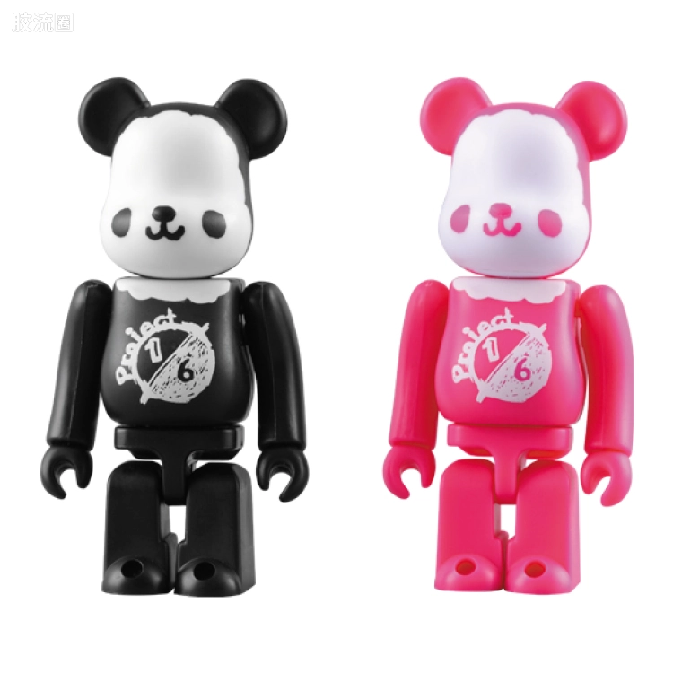BE@RBRICK系列 100%系列 100% ボアベア BE@RBRICK 黑色/粉色