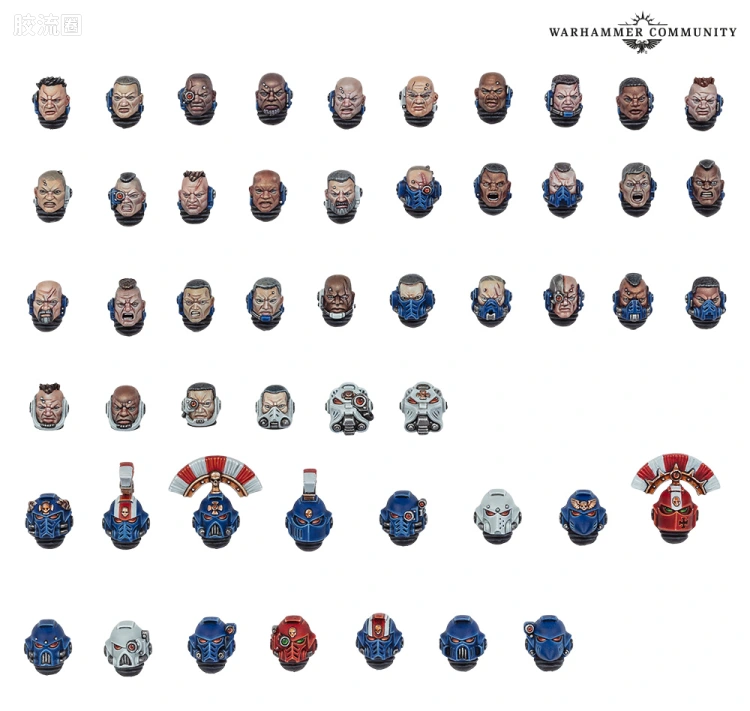 战锤40K Space Marines 星际战士通用单位 10版 星际战士头部升级改件