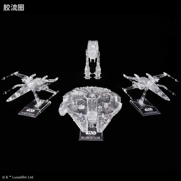 万代 星球大战系列拼装模型 Vehicle Model系列 1/144&1/350&1/540 载具套装(透明版) - 图片