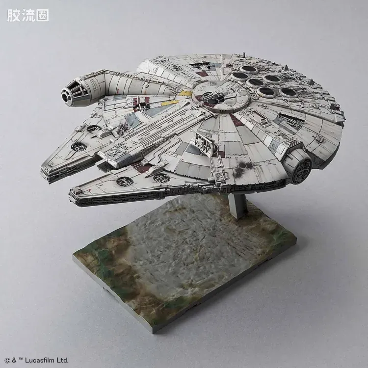 万代 星球大战系列拼装模型 载具系列 1/144 千年隼 最后的绝地武士版 - 图片