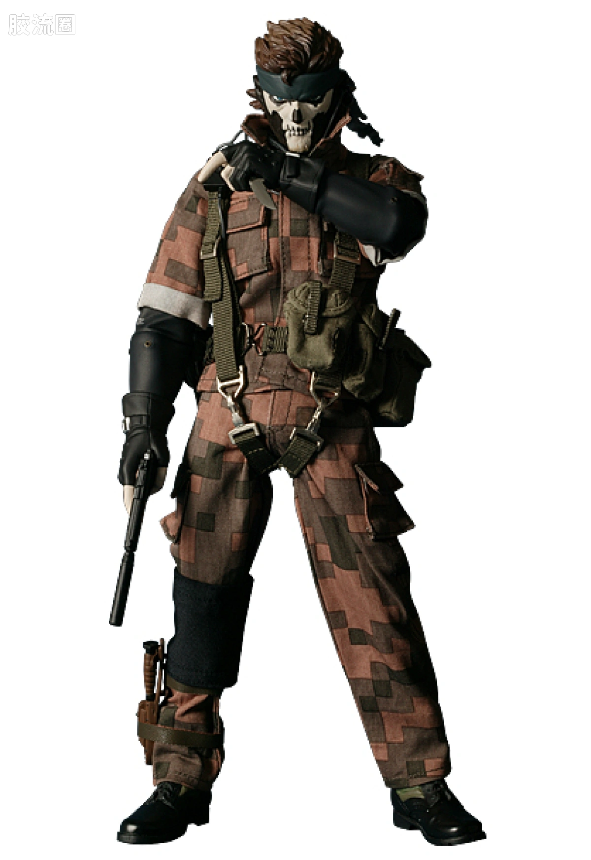RAH12寸真人皮偶系列玩具 合金装备 SNAKE (SQUARES CAMOUFLAGE Ver.) - 图片