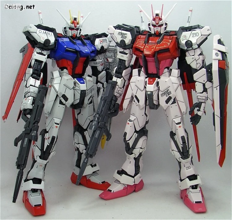 PG 普通版 MBF-02+AQM/E-X01 空装强袭嫣红 + FX-550 空中霸王 - 图片