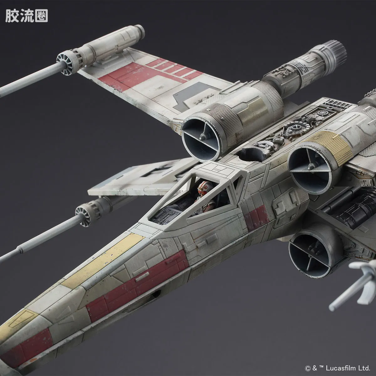万代 星球大战系列拼装模型 载具系列 1/72 X翼星际战斗机 红色5号 - 图片