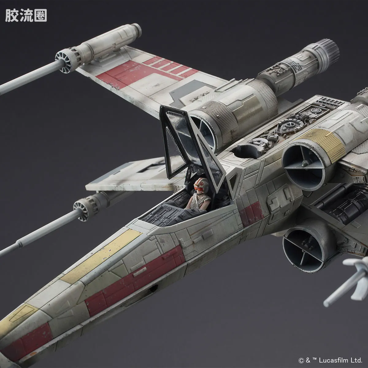 万代 星球大战系列拼装模型 载具系列 1/72 X翼星际战斗机 红色5号 - 图片
