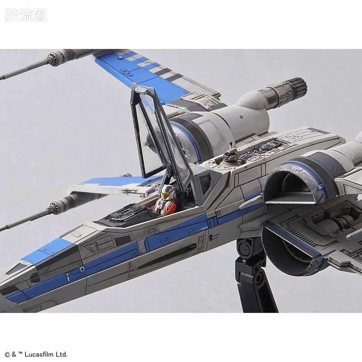 万代 星球大战系列拼装模型 载具系列 1/72 X翼战机 反抗军BLUE中队 - 图片
