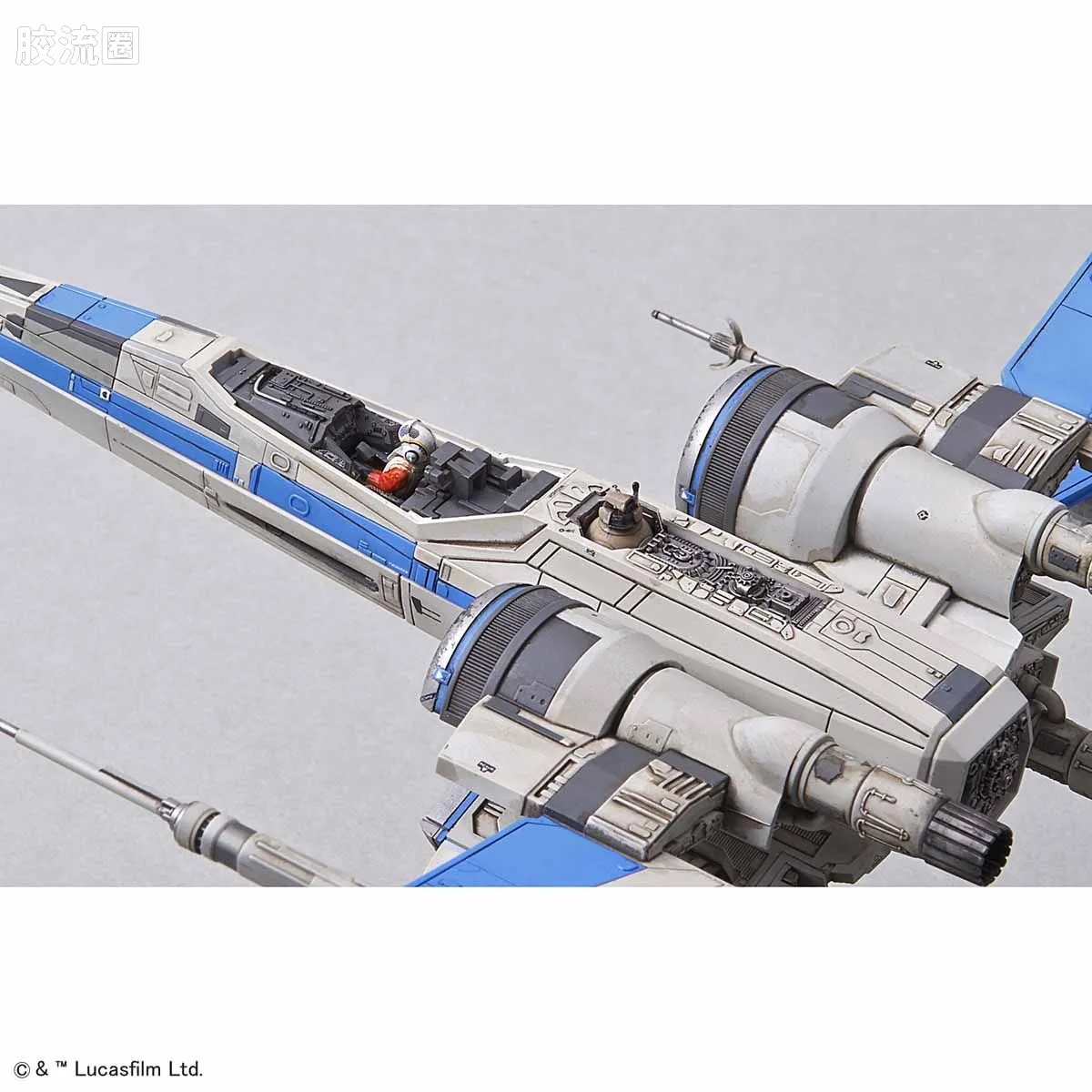万代 星球大战系列拼装模型 载具系列 1/72 X翼战机 反抗军BLUE中队 - 图片