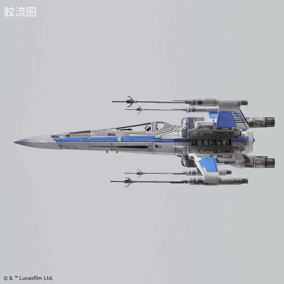 万代 星球大战系列拼装模型 载具系列 1/72 X翼战机 反抗军BLUE中队 - 图片