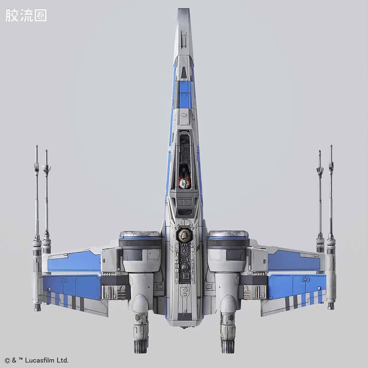 万代 星球大战系列拼装模型 载具系列 1/72 X翼战机 反抗军BLUE中队 - 图片