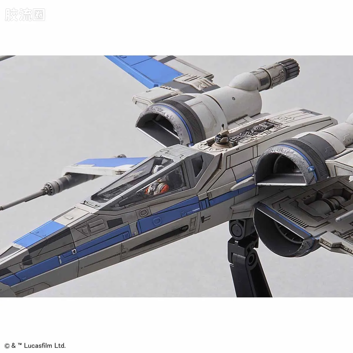 万代 星球大战系列拼装模型 载具系列 1/72 X翼战机 反抗军BLUE中队 - 图片