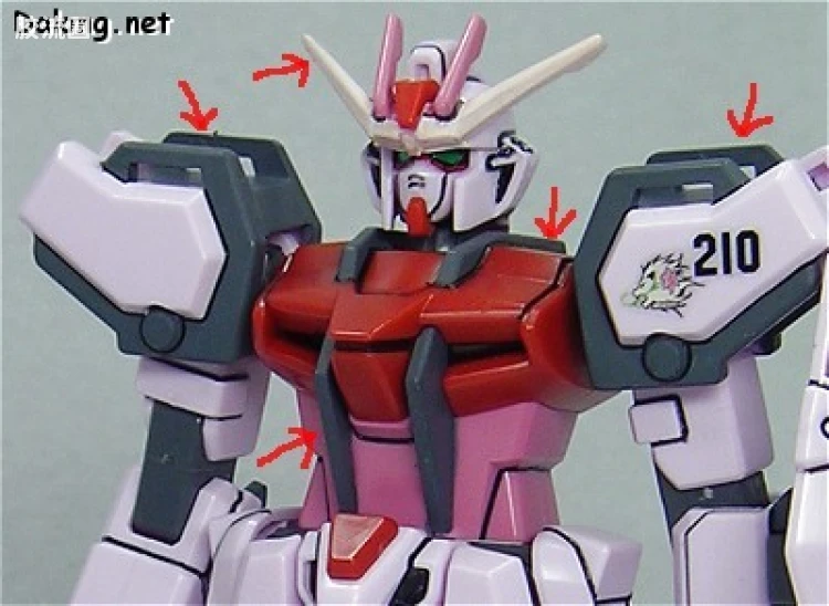 机动战士高达SEED HG SEED MSV 01 MBF-02+P202QX 强袭嫣红I.W.S.P. - 图片