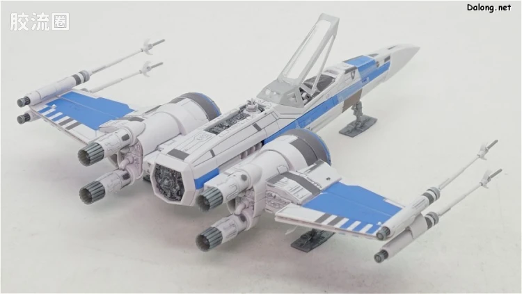 万代 星球大战系列拼装模型 载具系列 1/72 X翼战机 反抗军BLUE中队 - 图片
