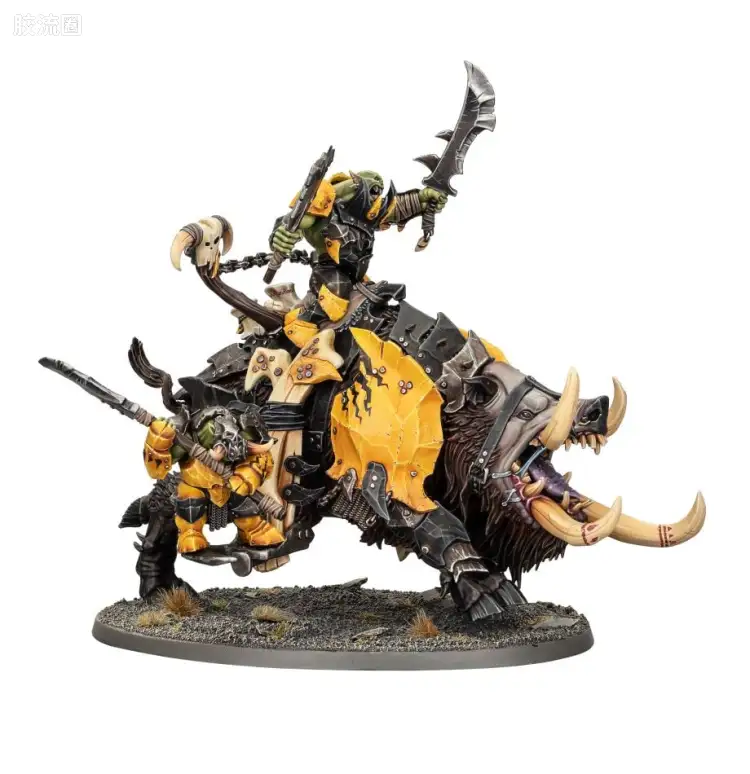 战锤：西格玛时代 Warhammer：Age of Sigmar Orruk Warclans 兽人战斗氏族 3版 铁颚兽人 携乱砍小队的巨嘴野猪