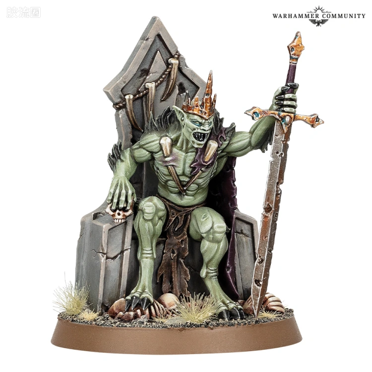战锤：西格玛时代 Warhammer：Age of Sigmar Flesh-eater Courts 食肉王廷 3版 限定款 戴妄想之冠的鬼主食尸鬼王