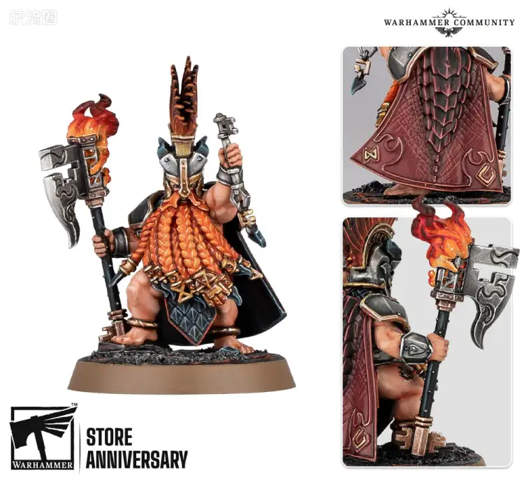 战锤：西格玛时代 Warhammer：Age of Sigmar Fyreslayers 炽焰屠夫 3版 限定款 赤金符文惩击者 镀金之匙布拉吉