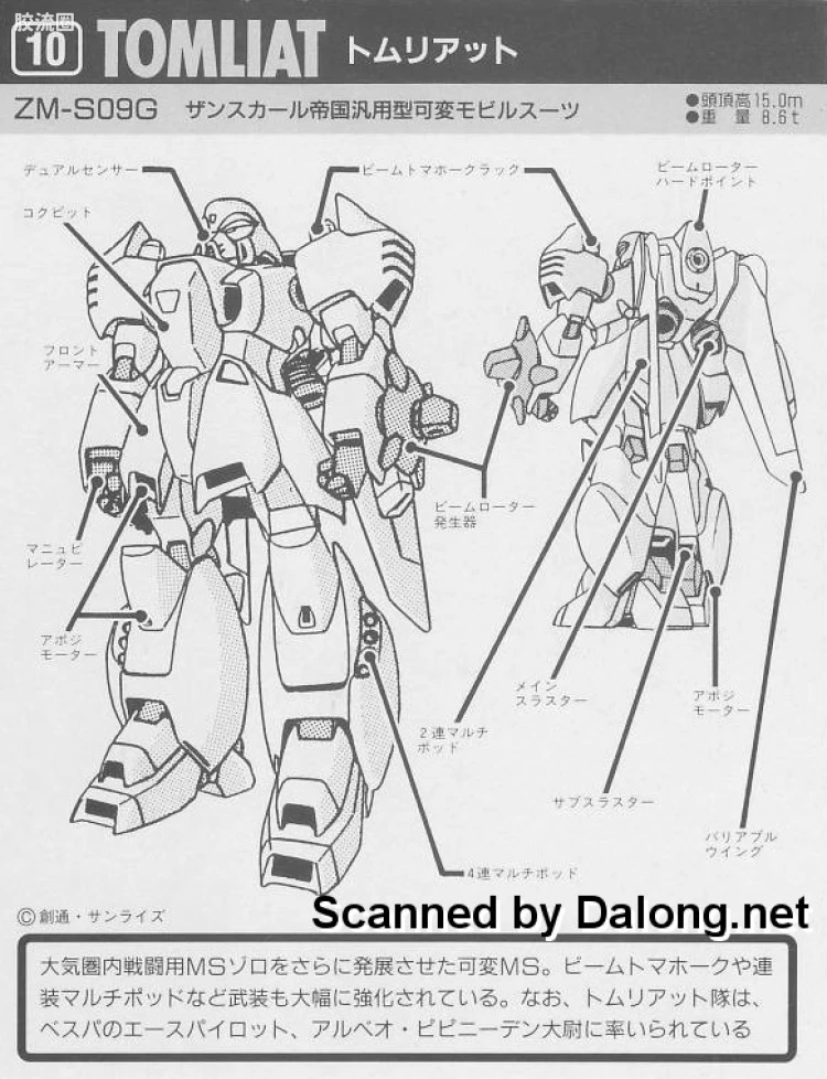 机动战士V高达拼装模型 1/144 04 ZM-S09G 托姆利亚特 - 图片