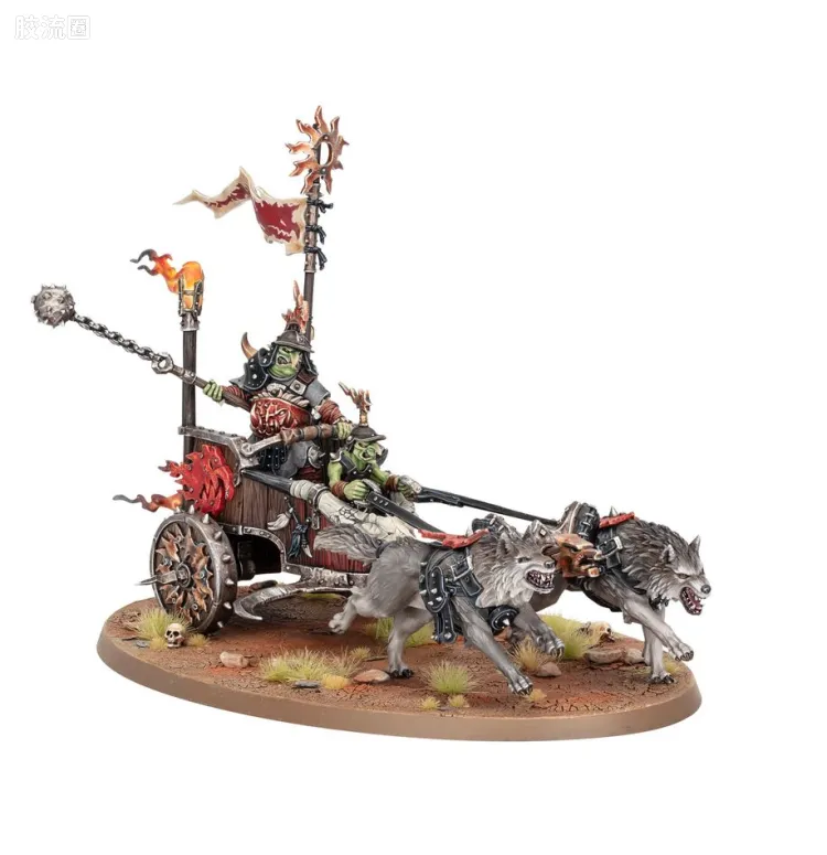 战锤：西格玛时代 Warhammer：Age of Sigmar Gloomspite Gitz 暗怨地精 4版 小暴徒 乘坐战车的呲牙兽头目