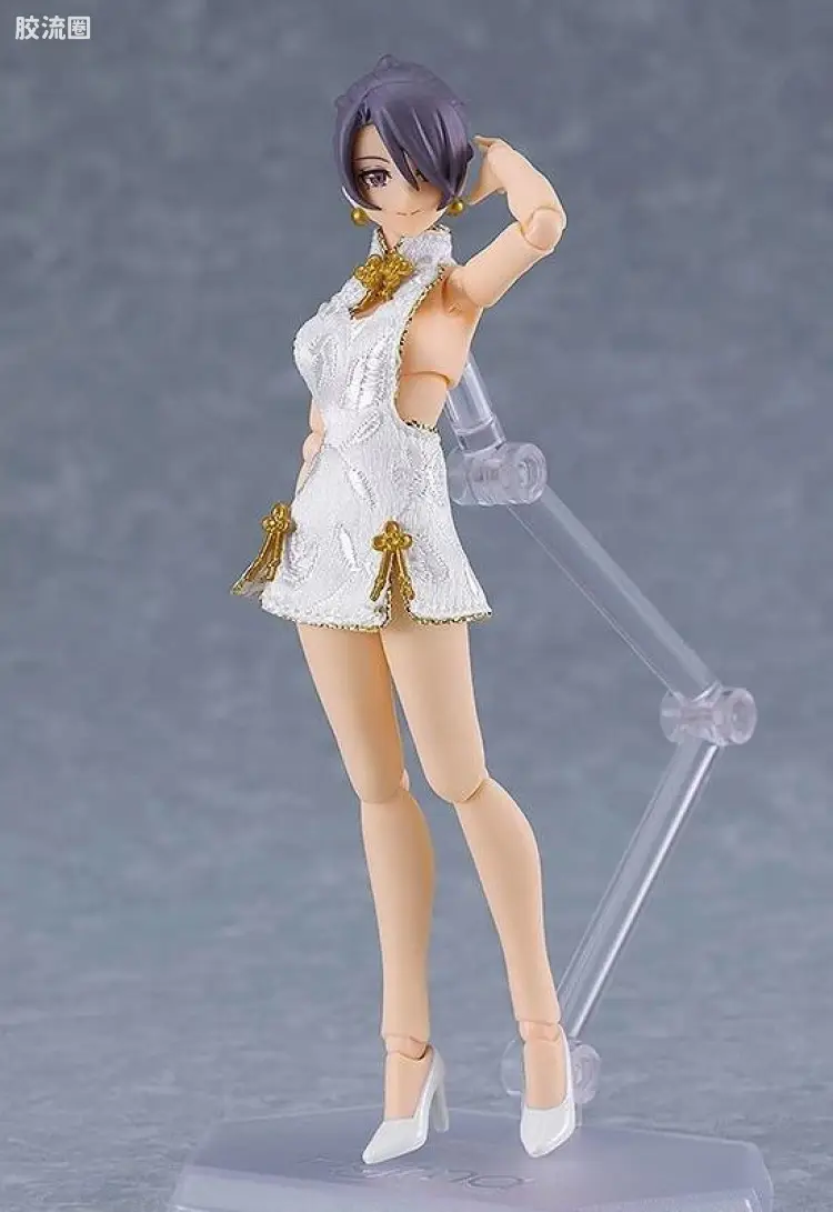 figma可动手办 Figma Styles 569b 女性素体(Mika) with 迷你旗袍穿搭(白色)