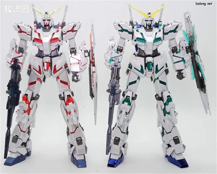 MG 彩色电镀版 独角兽高达钛合金配色(红绿骨架Ver.) - 图片
