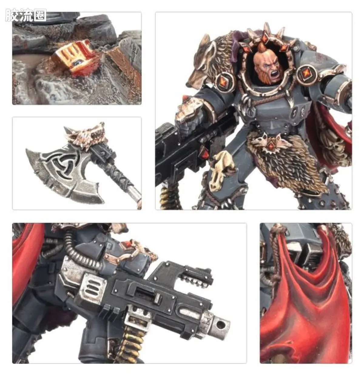 战锤：荷鲁斯之乱 Warhammer: The Horus Heresy Space Wolves 第六军团 太空野狼 初版 第四大连长 哈维尔·红刃 - 图片