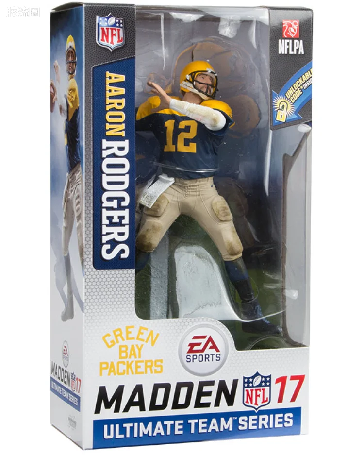 麦克法兰NFL美式足球系列玩具 Madden NFL 17 Ultimate Team Series 2 AARON RODGERS