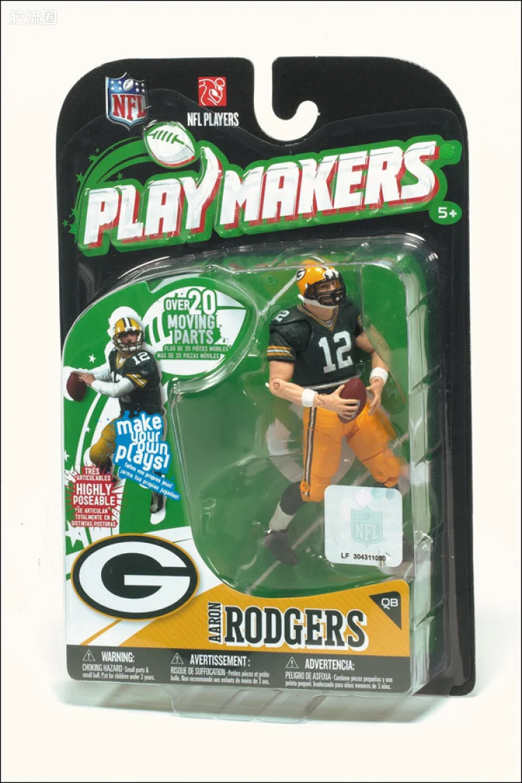 麦克法兰NFL美式足球系列玩具 PLAYMAKERS第1代 AARON RODGERS
