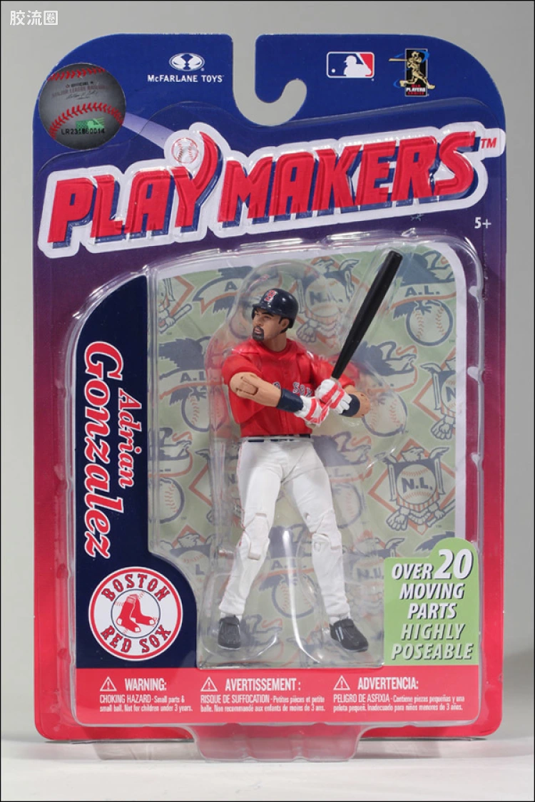 麦克法兰MLB棒球系列玩具 PLAYMAKERS 第3代 ADRIAN GONZALEZ (BATTING)