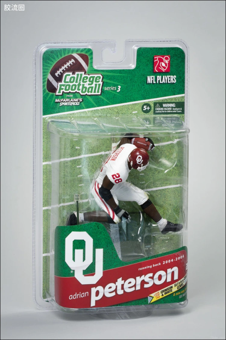 麦克法兰NFL美式足球系列玩具 COLLEGE第3代 ADRIAN PETERSON 2