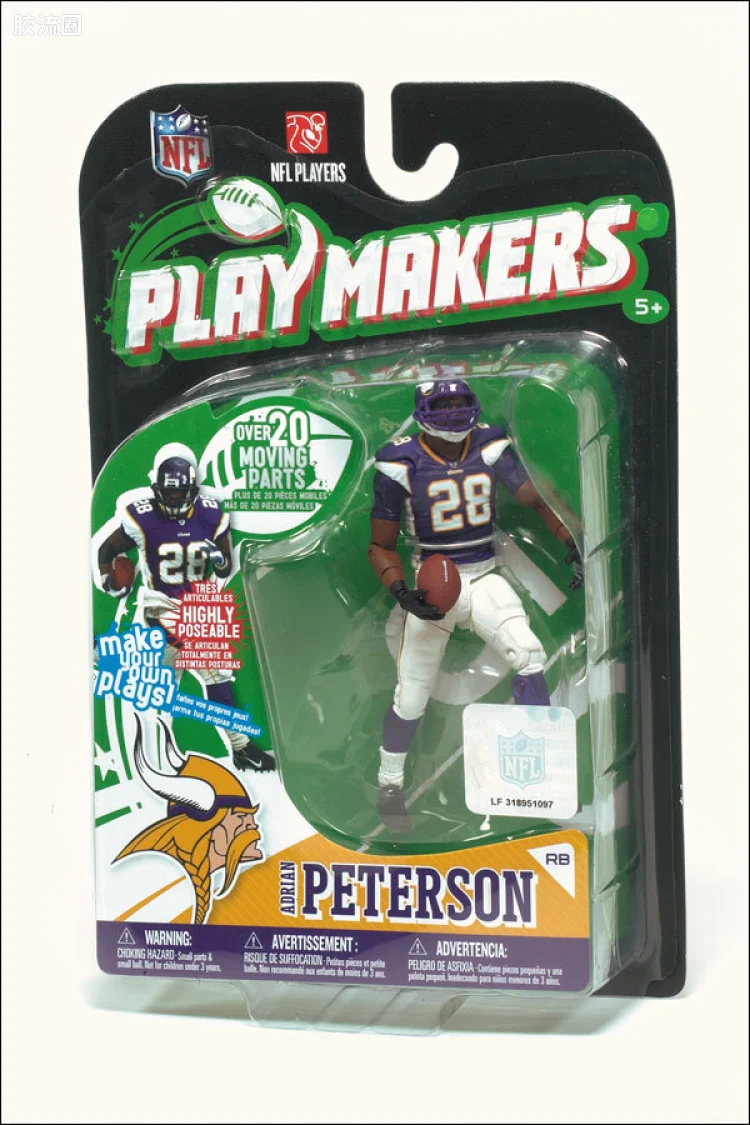 麦克法兰NFL美式足球系列玩具 PLAYMAKERS第1代 ADRIAN PETERSON