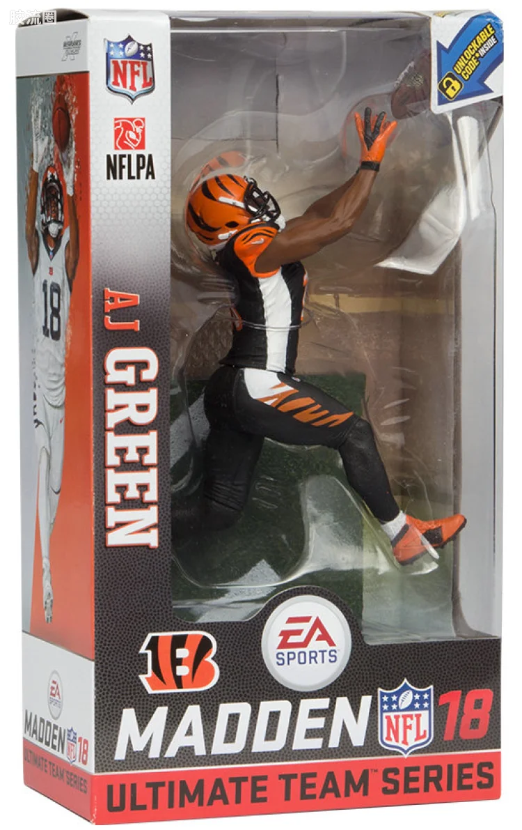 麦克法兰NFL美式足球系列玩具 Madden NFL 18 Ultimate Team Series 1 AJ GREEN