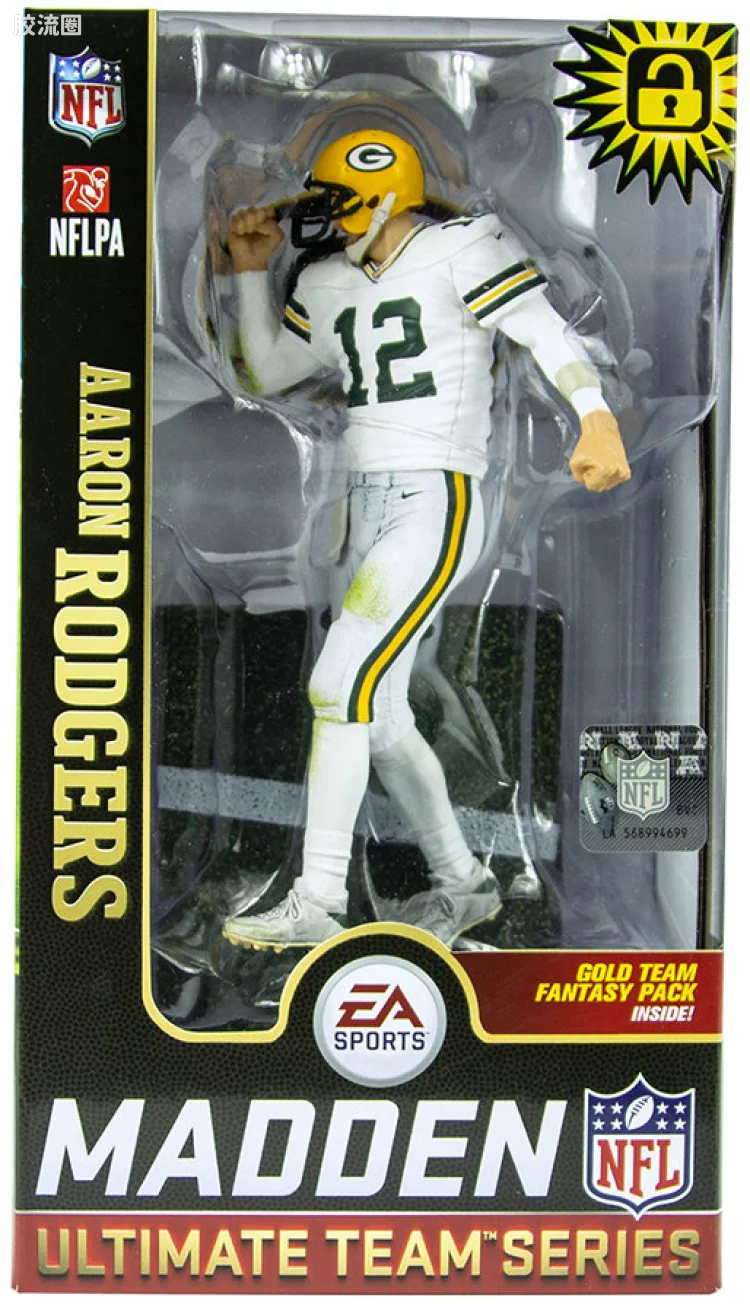 麦克法兰NFL美式足球系列玩具 Madden NFL 19 Ultimate Team Series 1 Aaron Rodgers