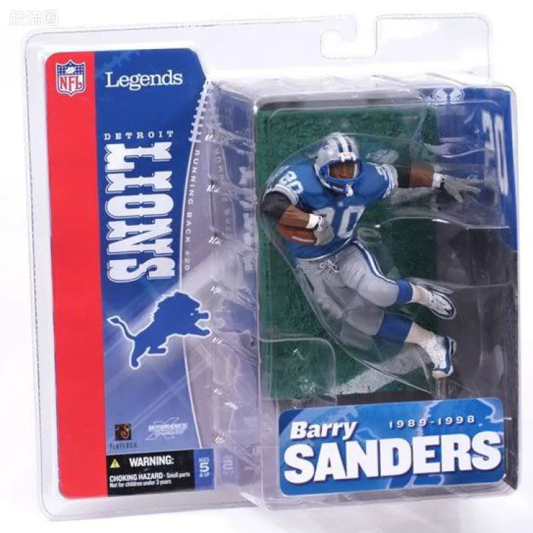 麦克法兰NFL美式足球系列玩具 传奇第1代 BARRY SANDERS