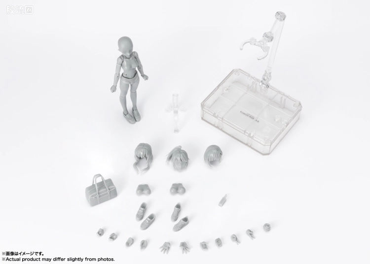 SHF 素体君&素体酱 素体酱 学校生活- Edition DX SET (Gray Color Ver.) - 图片