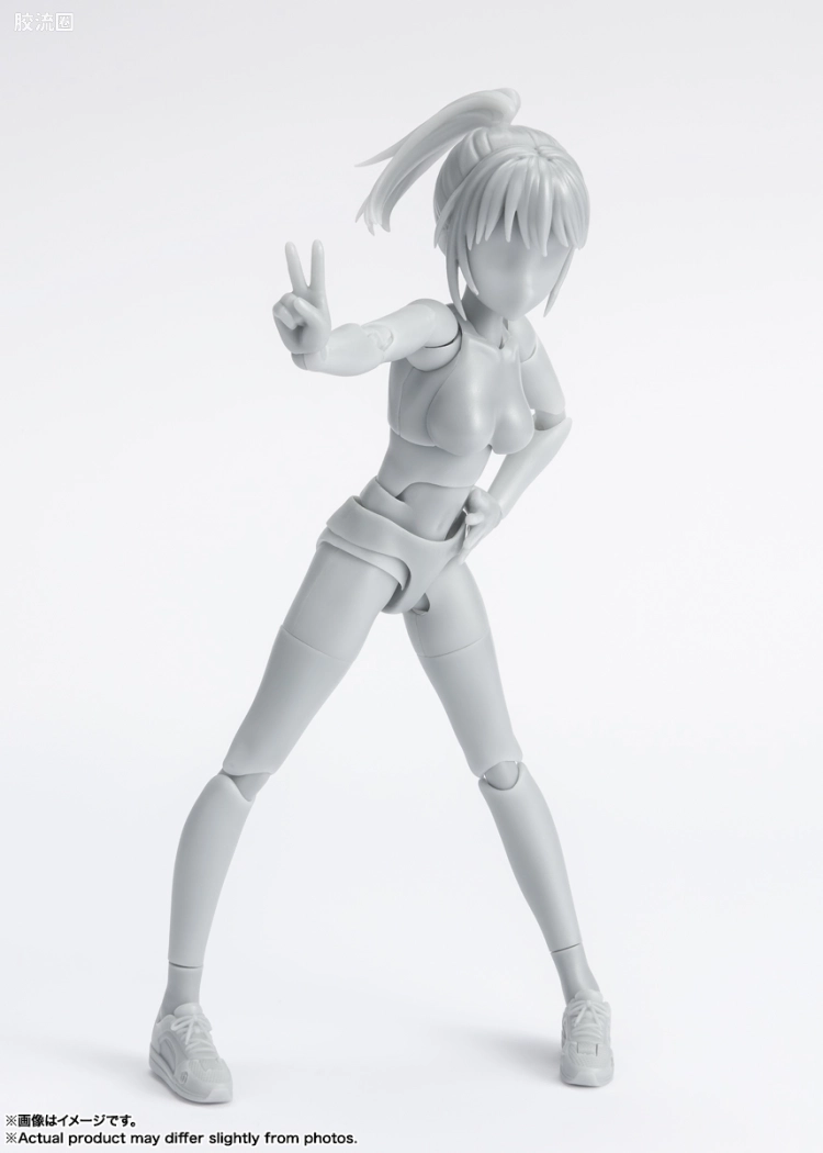 SHF 素体君&素体酱 素体酱 学校生活- Edition DX SET (Gray Color Ver.) - 图片