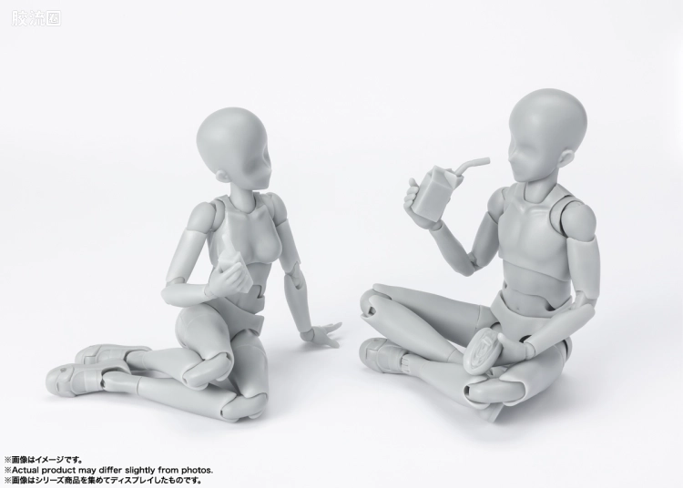 SHF 素体君&素体酱 素体酱 学校生活- Edition DX SET (Gray Color Ver.) - 图片