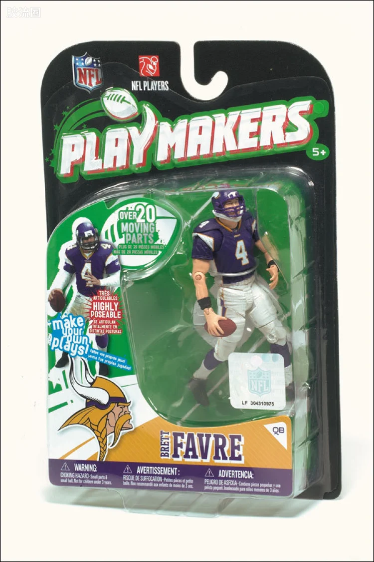麦克法兰NFL美式足球系列玩具 PLAYMAKERS第1代 BRETT FAVRE