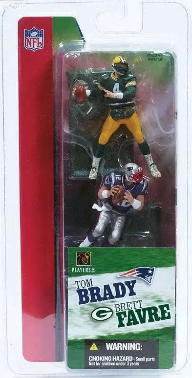 麦克法兰NFL美式足球系列玩具 3寸系列第1代 BRETT FAVRE/TOM BRADY