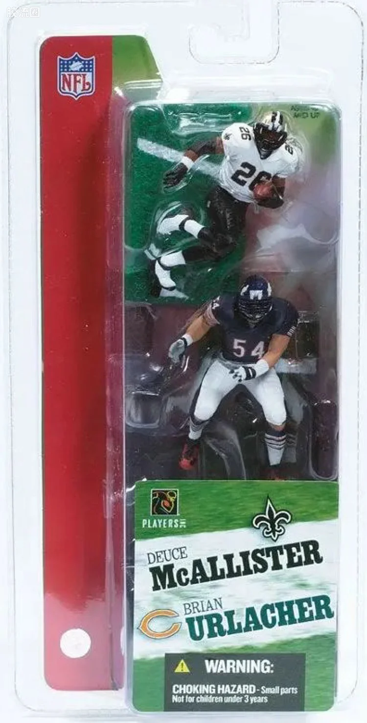 麦克法兰NFL美式足球系列玩具 3寸系列第2代 BRIAN URLACHER/DEUCE MCALLISTER