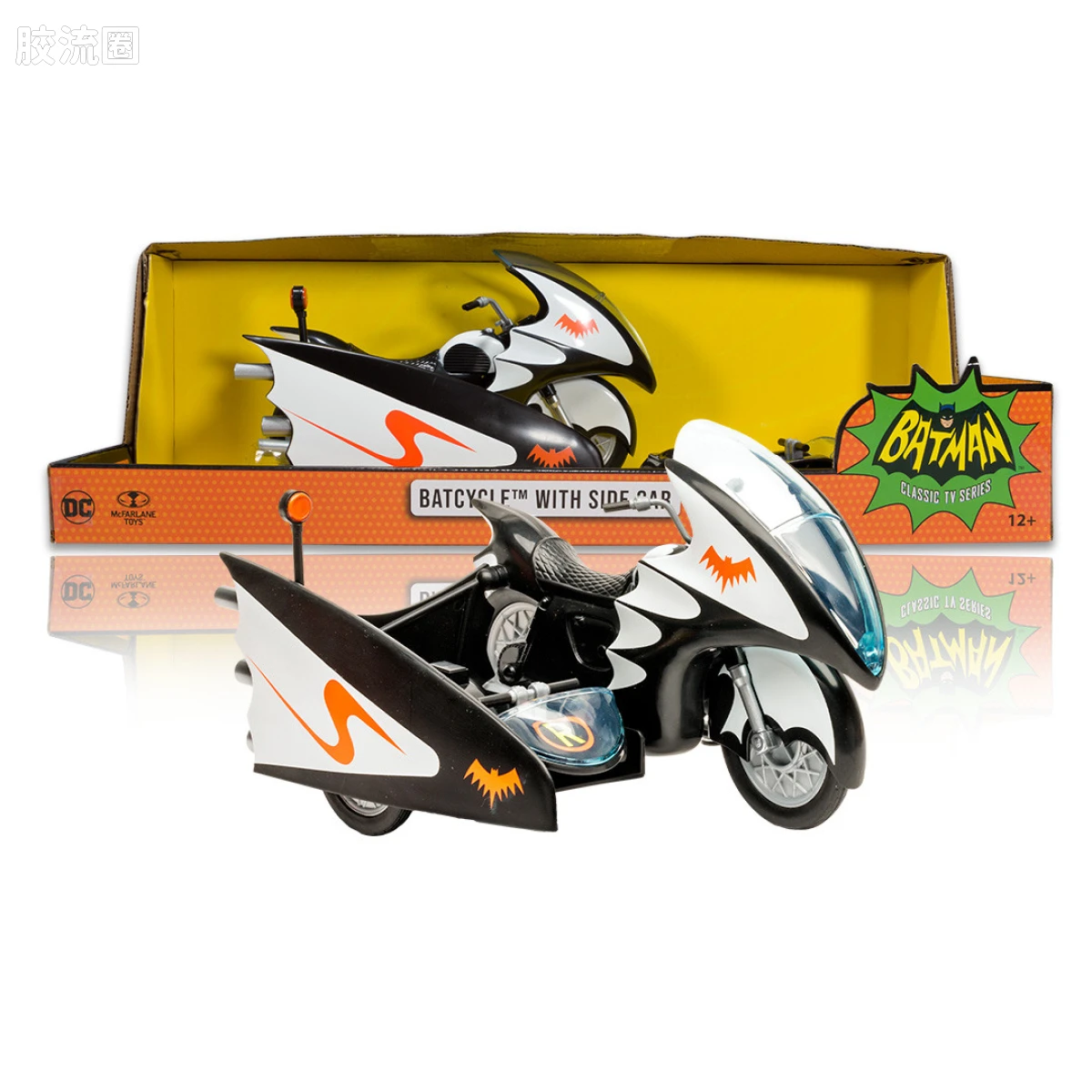 麦克法兰 DC多元宇宙/DC Direct 可动人偶系列 DC 复古 蝙蝠摩托 带侧斗（DC复古：蝙蝠侠66） - 图片