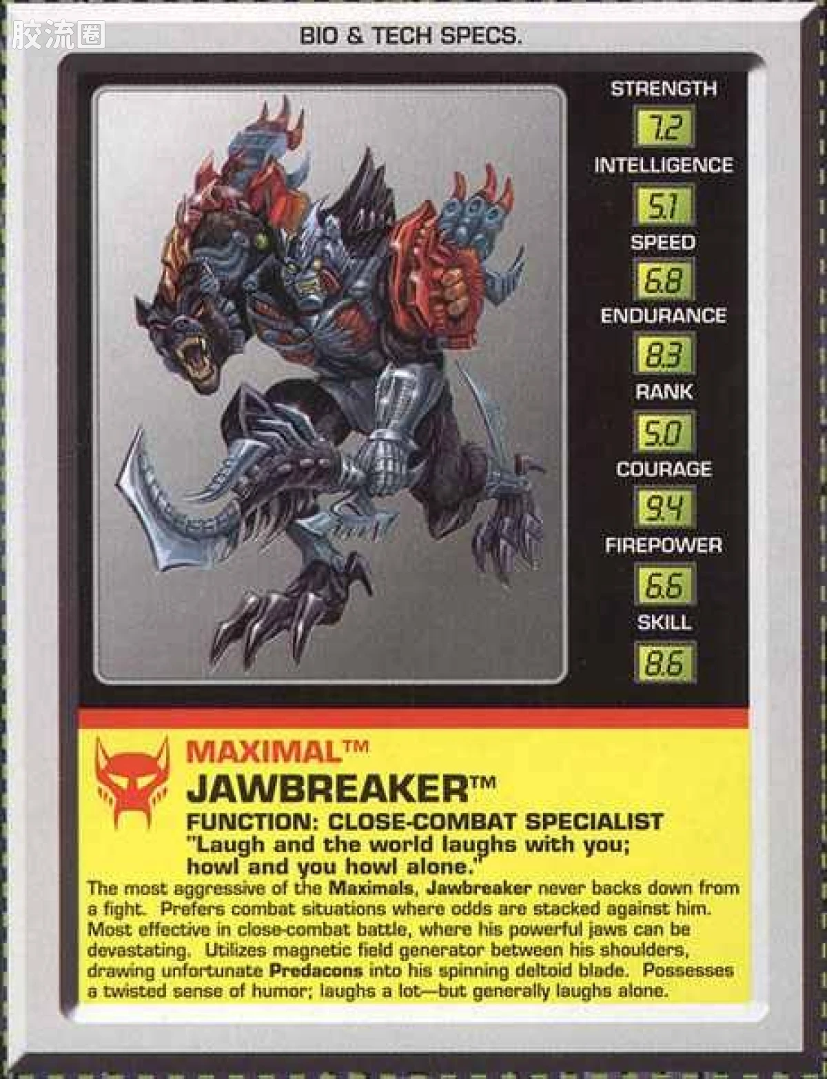 变形金刚 美版BW 98-01 加强级 裂颚/豺狼 Jawbreaker - 图片