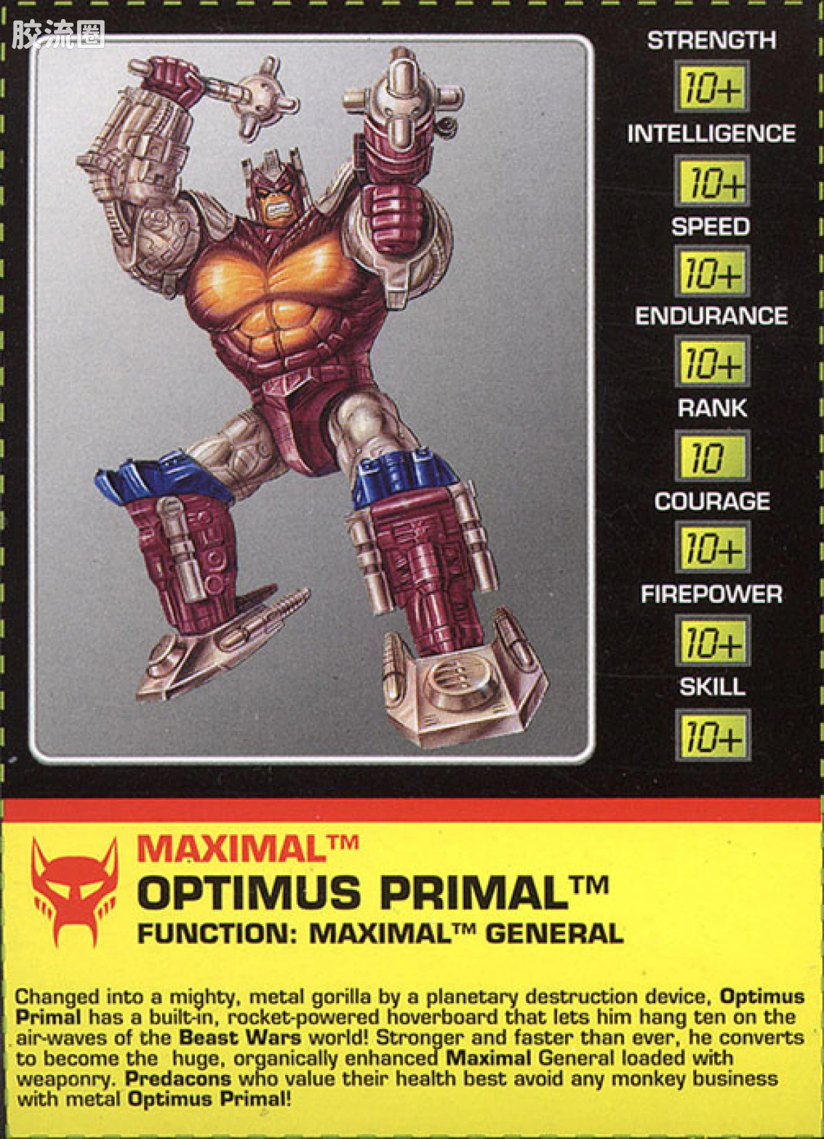 变形金刚 美版BW 98-01 超级级 擎天圣/黑猩猩 Optimus-Primal - 图片