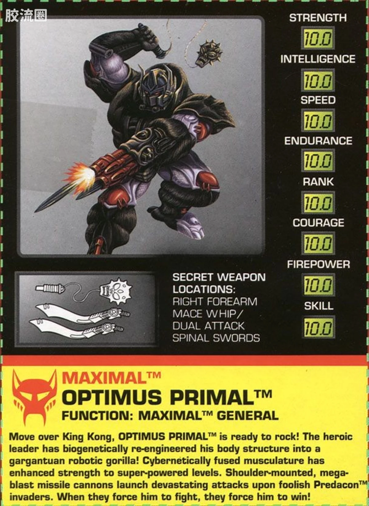 变形金刚 美版野兽之战 96-97 强者级 擎天圣/猩猩队长 Optimus-Primal - 图片