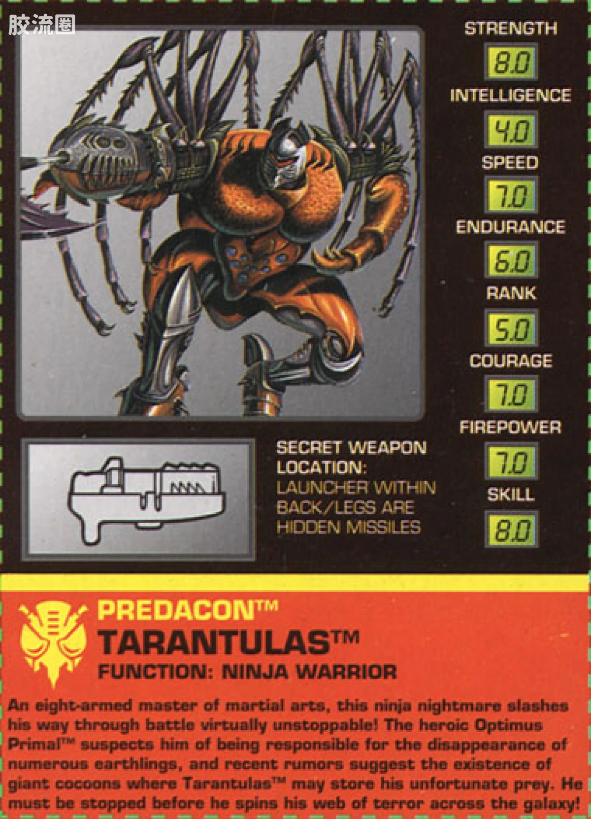 变形金刚 美版野兽之战 96-97 加强级 狼蛛 Tarantulas - 图片