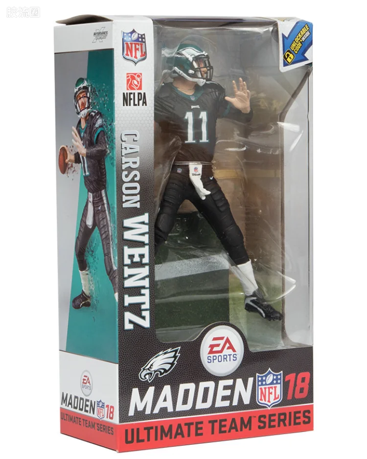 麦克法兰NFL美式足球系列玩具 Madden NFL 18 Ultimate Team Series 1 CARSON WENTZ
