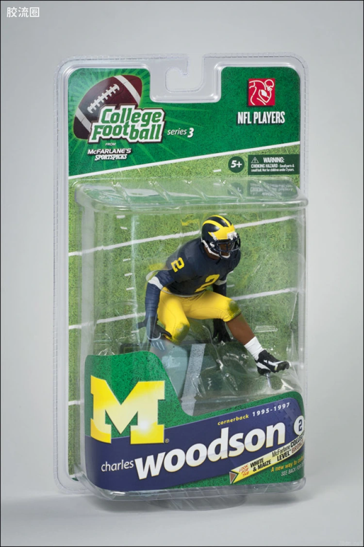 麦克法兰NFL美式足球系列玩具 COLLEGE第3代 CHARLES WOODSON