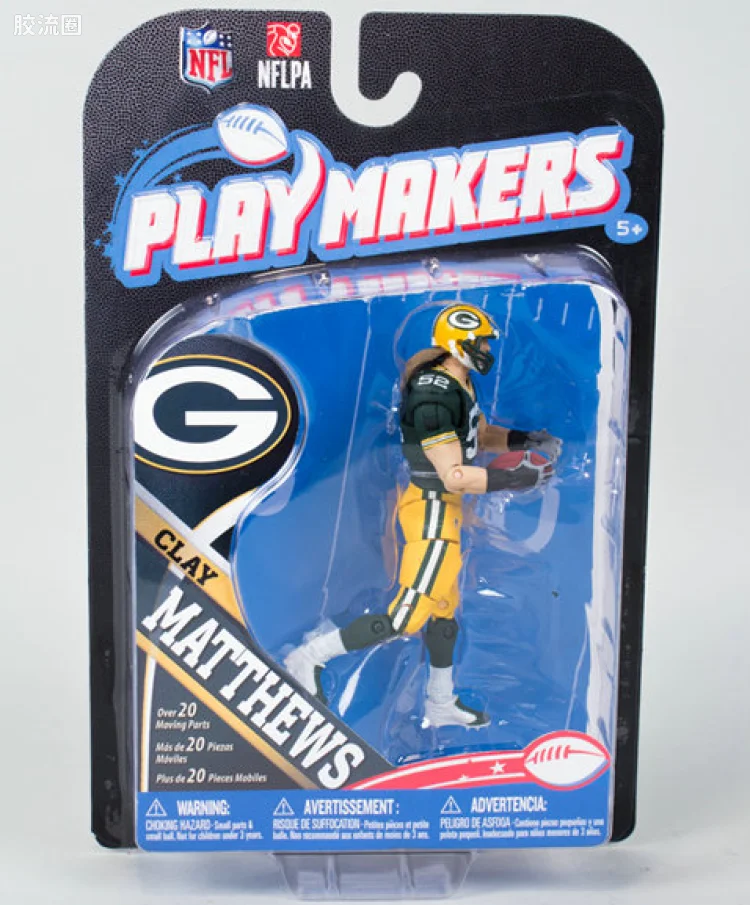 麦克法兰NFL美式足球系列玩具 PLAYMAKERS第4代 CLAY MATTHEWS